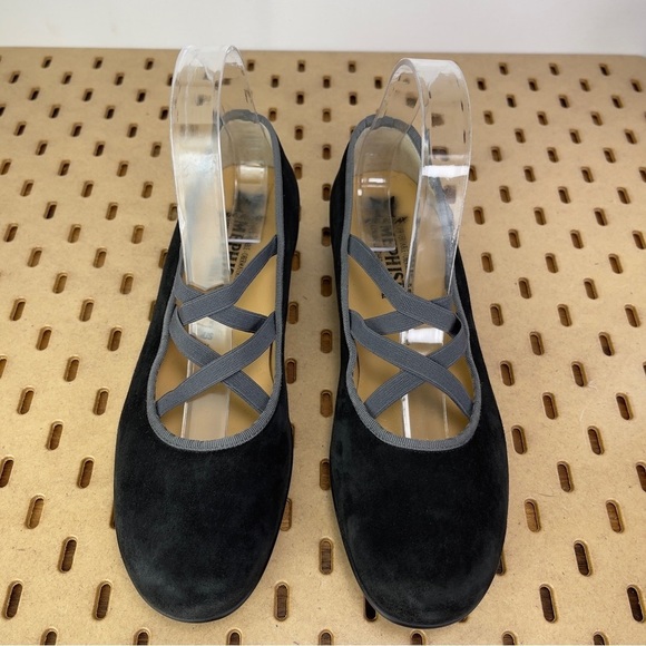 Mephisto Women’s Bayka Strappy Mary Jane Black Suede Low Wedge Size 7.5 - Picture 3 of 9